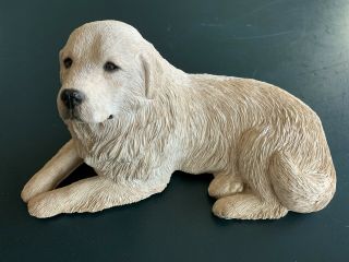 Onlyh Sandicast 1990 Great Pyrenees Dog Figurine Statue 10 1/2 " Long Signed