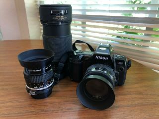 Vintage Nikon N8008 Camera,  Lenses (35 - 70mm F/3.  3,  80 - 200mm F/2.  8,  55mm F/2.  8)