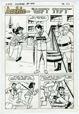 Archie Christmas Stocking 144 1967 John Rosenberger 5 Pg Story Art