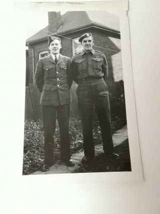 Hamilton Ontario Wwii Era Photograph Soldiers Jack & Bud Uniform Rhli
