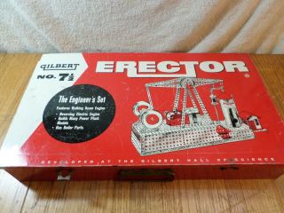 Vintage Toy Gilbert Erector Set No 7 1/2 Engineer 