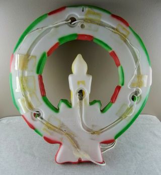 Vintage Empire Blow Mold Illuminated Christmas Wreath Made In USA 3
