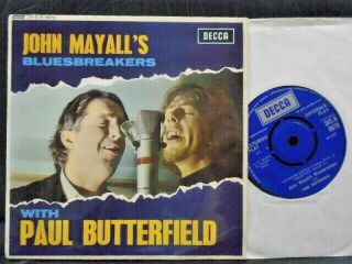 John Mayalls Bluesbrakers With Paul Butterfield E.  P Uk Decca Ex,  Cond.  In Or.  Sl.