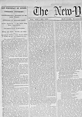 Robert Burns Centennial Anniversary Indepth 1859 Newspaper John Brown In Kansas