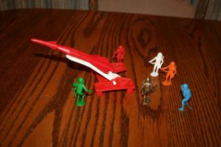 Mpc Fireball Xl5 Army Space Missile Launcher & 5 Astronauts 9 - Marx Timmee