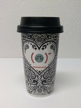 Starbucks Ltd Ed Jonathan Adler Product Red 12 Oz Coffee Tumbler Travel Mug Cup