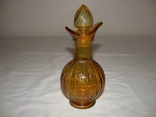 Vintage Amber Glass Avon Cruet Bottle W/ Stopper Empty Bottle Bird Of Paradise