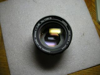 Vintage Canon Tv Lens 50mm 1:0.  95,  No.  102619