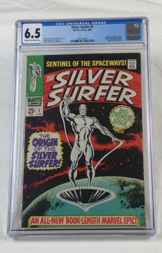 Silver Surfer 1 Cgc 6.  5 Marvel 1968 The Origin Of The Silver Surfer