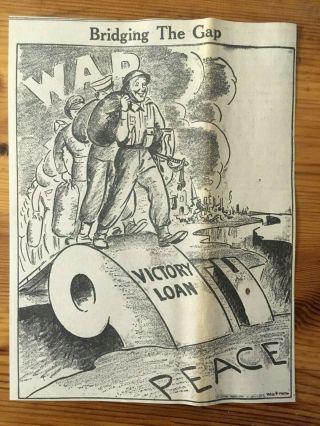 1945 Canada Ad Wwii Canadian Patriotic Cartoon 9th War Bond Loan Campaign