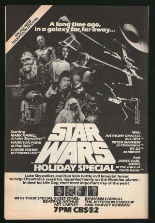 1978 Tv Ad Star Wars Holiday Special Chewbacca R2 - D2 Carrie Fisher Princess Leia
