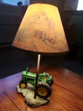 1999 John Deere Table Lamp Light Desk Lamp Tractor With Shade.