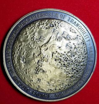 Large Bronze 1968 - 1972 Nasa Apollo Moon Landing Coin
