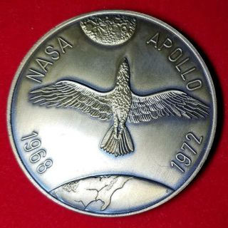 Large Bronze 1968 - 1972 NASA Apollo Moon Landing Coin 2
