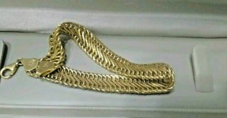 14k Italy Yellow Solid Gold 6.  7 Grams Vintage Link Chain Bracelet 7 - 1/4 " X 1/2 "