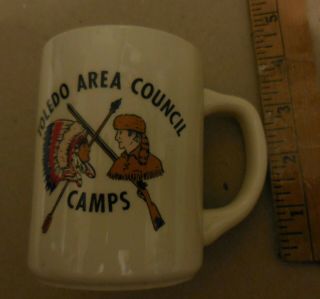 Vintage Boy Scouts Of America Cup Mug Toledo Ohio Area Council Camps