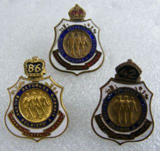 3 X Australia: Rsl Badges: 1942,  1986,  Kc