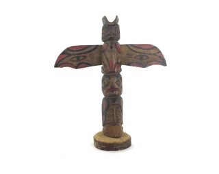 Vintage Canadian Northwest Coast First Nations Aborinal Totem Wood Carving