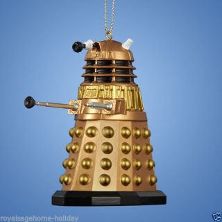 Dw1151 Doctor Who Set/2 Bronze 3.  5 " Dalek Villain Bbc Holiday Ornament Robot