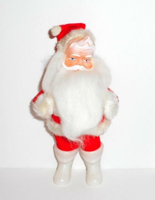 Vintage Christmas Santa Claus 8 Inch Figure Doll Rubber Face With Japan Label