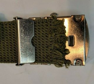 Boy Scouts of America Vintage BSA 2 Olive Drab Canvas Belt Solid Brass Buckle 32 3