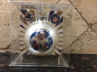 Vintage 1997 Dallas Cowboys Troy Aikman Glass Ball Christmas Tree Ornament
