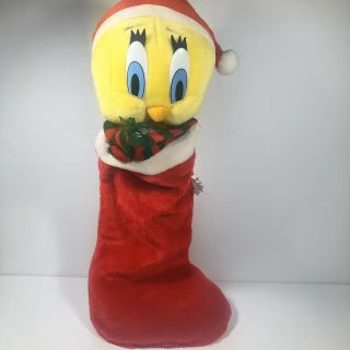 Vintage 1997 Looney Tunes Tweety Bird Christmas Stocking 26 " Acme Brand