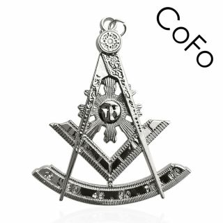 Masonic Past Master Silver Square & Compass Pendant Jewel Masons Regalia
