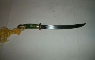 Vintage 6 Inch Sword Letter Opener Oriental Style Sword Silverplate Handle