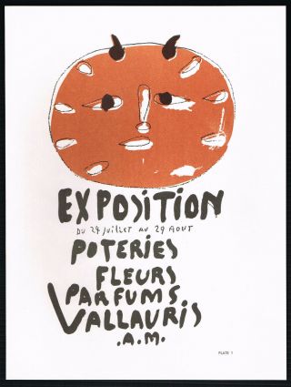 1960s Vintage Pablo Picasso Exposition Vallauris Devil Face Poster Art Print
