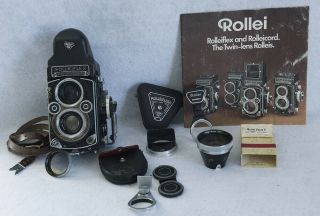 Rolleiflex Vintage Twin Lens Camera And Accessories ^