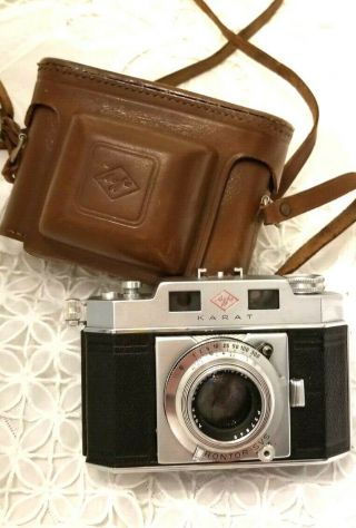 Vintage Agfa Karat 36 Extending Bellows 35mm Slr Camera With Case Cond