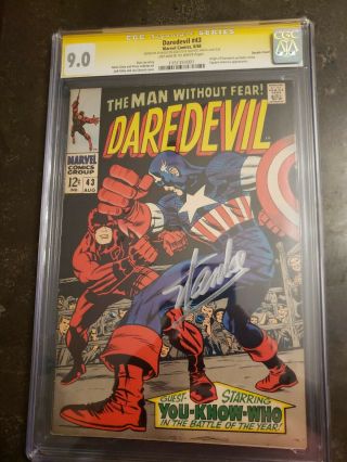 Daredevil 43 Cgc 9.  0 Signed Stan Lee,  Appearance Of Captain America