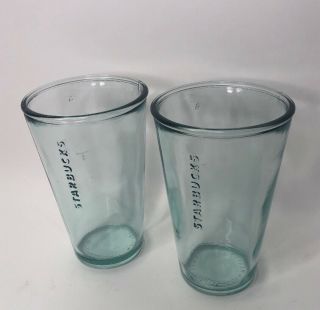 Starbucks Tumbler Green Glass Measuring Cup Made In Spain Set Of 2