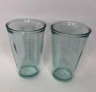 Starbucks Tumbler Green Glass Measuring Cup Made in Spain Set Of 2 2