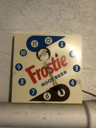 Frostie Root Beer Wall Clock Vintage Soda Pop Sign Advertising