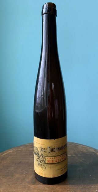 Jos.  Dudenhoefer California Riesling Amber Wine Bottle,  Milwaukee,  Wi 1900 - 10?