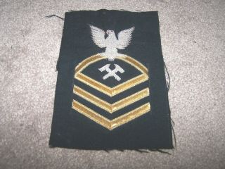 Wwii Era Us Navy,  Chief Petty Officer,  Shipfitter,  Blue,  Bullion