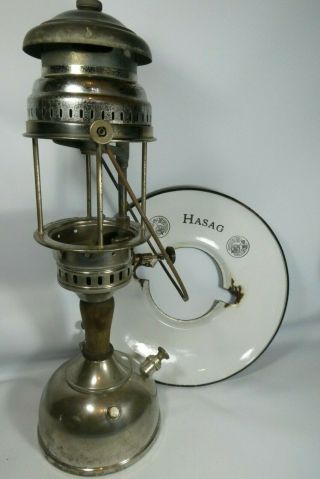 Old Vintage Hasag No 46 Paraffin Lantern Kerosene Table Lamp.  Radius Aida Primus
