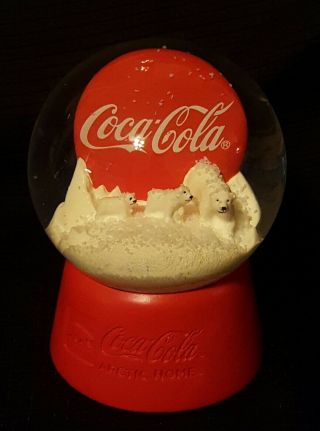 Coca Cola Coke Arctic Home Polar Bears Snow Globe Collectible Gift