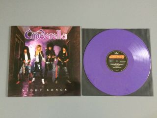 Cinderella " Night Songs " Rare 254/1000 Copies 2016 Purple Vinyl Lp