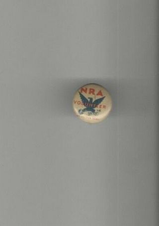 1930s Nra Pinback Fdr Franklin Roosevelt Deal Volunteer Badge