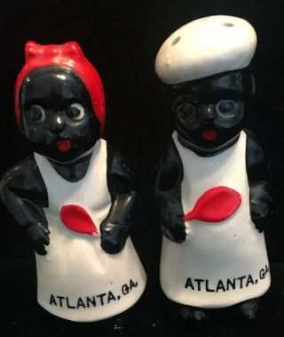 Atlanta,  Ga African American Themed Salt And Pepper Shakers.  1950’s