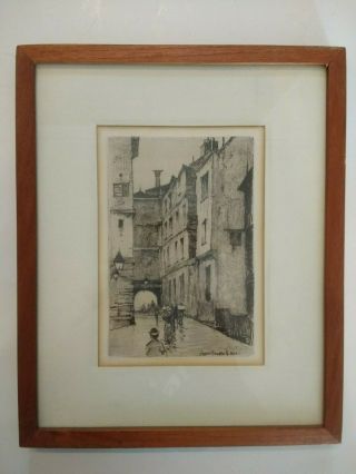 19th C.  Framed Etching Print Charles Adams Platt 