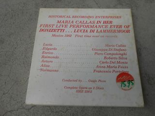 Maria Callas - Lucia Di Lammermoor - Distefano - 2 Lp Box - Mexico - Hre 256 2 - Nm - Rare