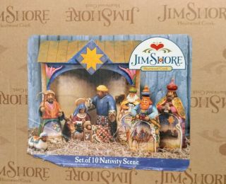 Jim Shore Heartwood Creek Mini Nativity Set of 10 Figurines / Stable 2004 3