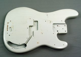 1973 Fender Precision Bass Body White Refinish Vintage American Usa 1974