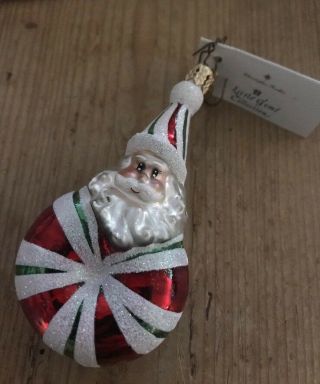 Radko Little Gem Santa Swirl Christmas Ornament Pre - Owned,  No Tag No Box
