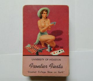 University Of Houston Frontier Fiesta Pin - Up Girl Playing Cards By Bill Layne