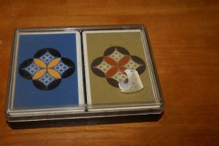 Vintage Viscount All Plastic Playing Cards Double Deck Plastic Case